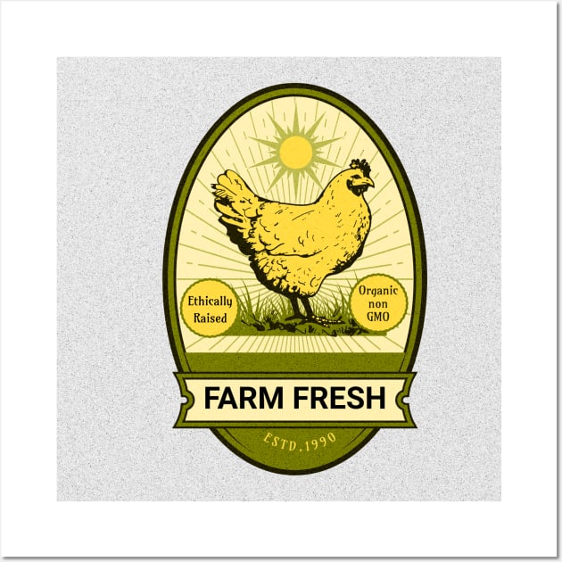 Organic Poultry Farming Wall Art by Colbalt101